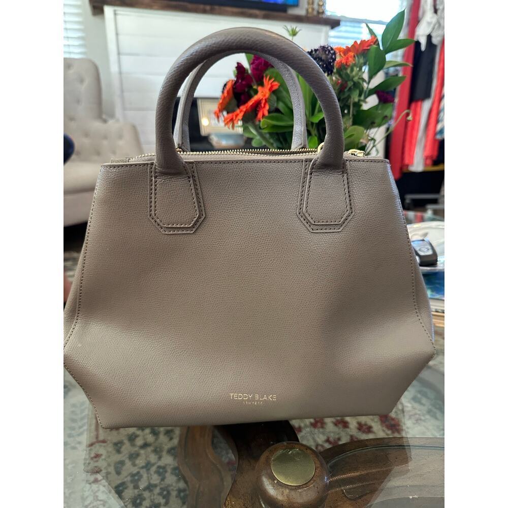 Teddy Blake Taupe Leather Satchel - Picture 4 of 12